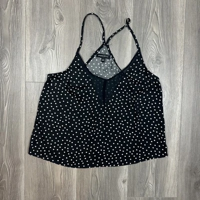 Kendall & Kylie черный белый в горошек атласный Cami сетки декольте размер S - Изображение 1 из 4