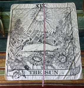 Fabric Panel “ THE SUN”Tarot Card , Polyester, Finished Edges, Boho, Wall Hang - Picture 1 of 7