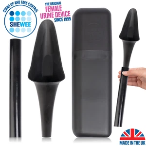 SHEWEE Larger Flexi + Case She Can Wee Urine Funnel for Camping, Festivals Black - Picture 1 of 7