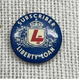 Pin Insignia Retro DE COLECCIÓN ORIGINAL Liberty Loans Australia Segunda Guerra Mundial Suscriptor de Caridad - Imagen 1 de 3