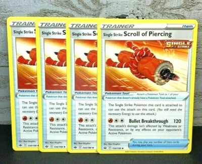 SINGLE STRIKE SCROLL OF PIERCING Trainer 154/198 Pokemon Card Chilling Reign 4 - Image 1 of 4