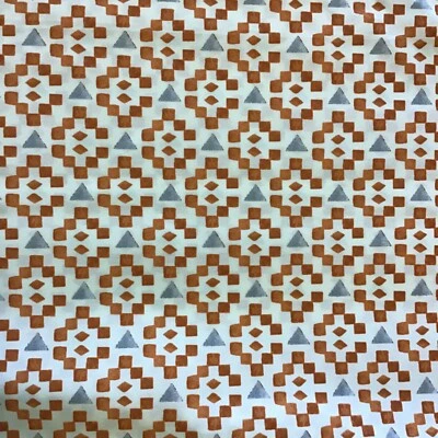 Triángulo Azteca Cuadrado Naranja Azul Poliéster 54" Ancho TELA EXTERIOR Por Yarda Foto 1 de 4