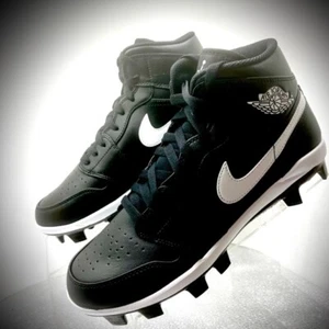 Air Jordan 1 Retro MCS Baseball Cleats Black White AV5354-001 Men's Size 8 - Picture 1 of 7