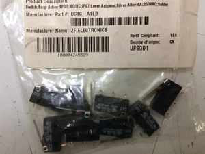 DC1C-A1LB ZF ELECTRONICS SWITCH SNAP ACTION SPDT 5A 125V ROHS 2 PIECES - Picture 1 of 1