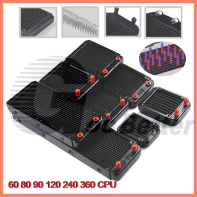 Water Cooler Radiator Heatsink PC CPU Computer Water Cooling Row System 80-360mm - Image 1 of 4