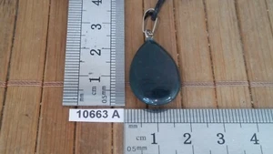 Pendentif "goutte" JASPE HELIOTROPE (SANGUIN) + cordon reglable collier reiki - Picture 1 of 2