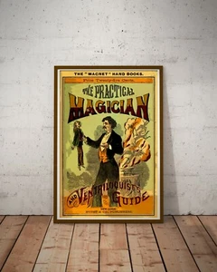 Antikes Zauberplakat von 1878! (bis 24 x 36) - Zauberer - Magier - Vintage - Kunst - Bild 1 von 7