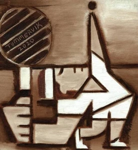 Abstract Sports Art Modern Contemporary Abstract Tennis Player Serving Painting - Picture 1 of 1
