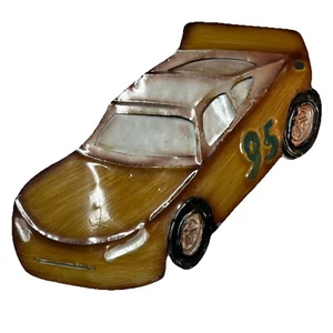 Metal # 95 Race Car Wall Hanging Decor. 16” X 8” Yellow/Bronze Coloring - Picture 1 of 8