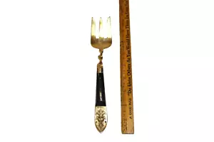 Vintage Thailand Buddha Gold & schwarzes Holz - 9" Serviergabel - Bild 1 von 9