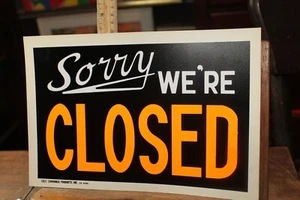 Vintage 1960's Plastic Sign EXIT 8" x 12" Sorry We're Closed New Old Stock - Picture 1 of 2