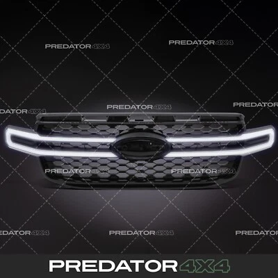 PREDATOR4X4 GLOSS BLACK LED LIGHT BAR GRILLE DYNAMIC DRL FOR FORD RANGER T9 WILDTRAK 2023+