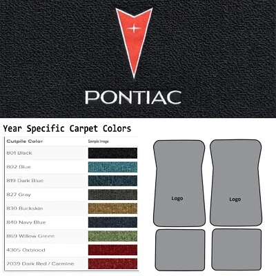 Alfombrillas Cutpile ACC 1971-1976 Pontiac Catalina Arrow con logotipo Pontiac 4 piezas Foto 1 de 4