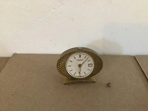 VTG. SWISS CARAVELLE TRAVEL WATCH WITH CASE, ALARM, 7 JEWEL, DATE MAKE OFFER! - Picture 1 of 6