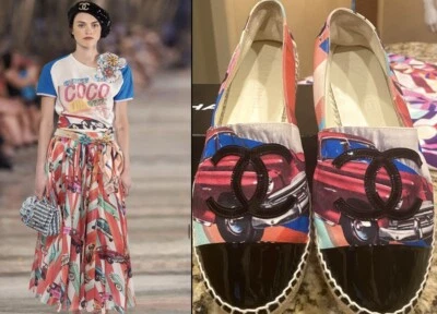 Como Nuevo Chanel 2017 Cuba Ballet Planas Alpargatas Zapatos 37 6.5 Negro Logo Caja 6 7 S Foto 1 de 4