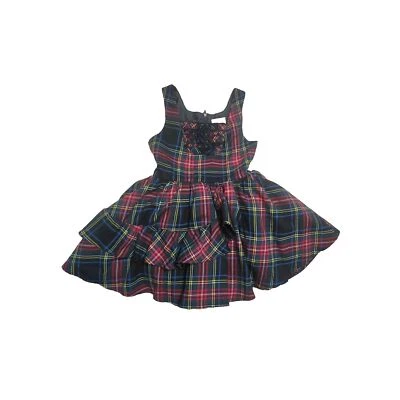 Harajuku Mini X Target Girls Holiday Red Black Plaid Tartan Mini Dress Size 6-6X - Image 1 of 3