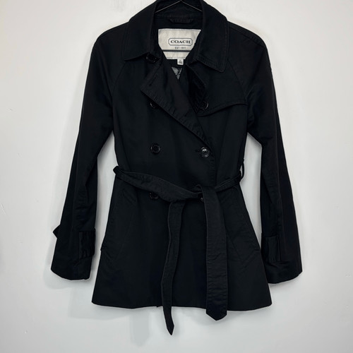 Coach Cappotto Trench Nero Media Lunghezza S