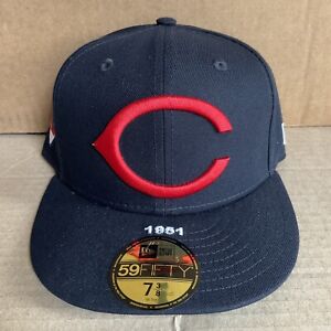 Cincinnati Reds New Era 5950 Fitted Cap Hat Retro 1951 Throwback Logo Sz 7 3/8