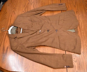 Brittany coat jacket hacking cubbing brown tan tweed foxhunt ~USA 2 linen - Picture 1 of 12