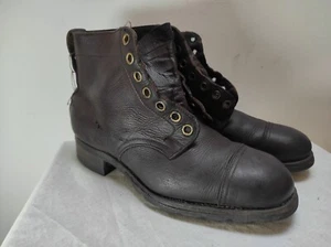 Vintage 1940s Swedish army work boots Brown leather military Tretorn combat RTS - Picture 1 of 12
