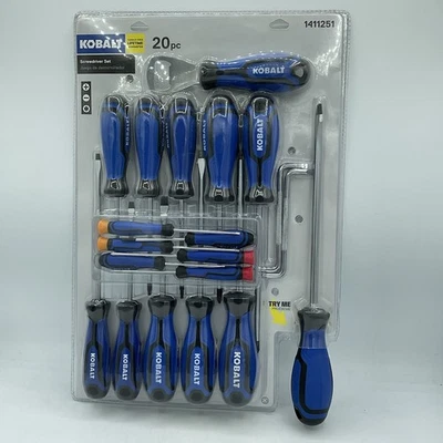 Kobalt Screwdriver Set 20-Piece Heat Treated Chrome With Cushion Grip - New - Image 1 of 4