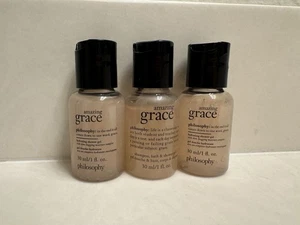 3x Philosophy Amazing Grace gel doccia idratante 1 fl oz lavaggio corpo formato viaggio - Foto 1 di 2