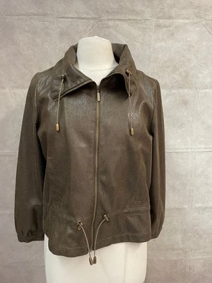 Ruby Rd. Chaqueta de cuero sintético para mujer marrón talla 14P Foto 1 de 4