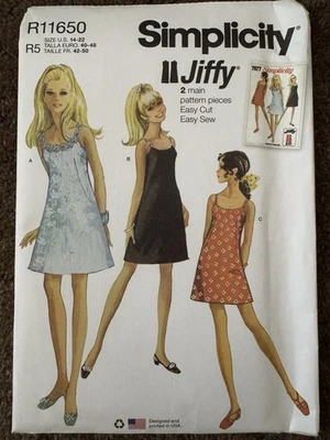 UNCUT 2022 Reissue Simplicity pattern #7677 & R11650 - Vintage Dress - Sz: 14-22 - Image 1 of 3