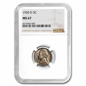 1950-D Jefferson Nickel MS-67 NGC - Picture 1 of 3