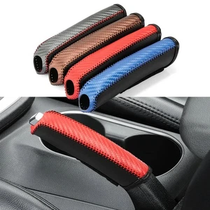 Hand Brake Set Universal Car Handbrake Sleeve PU Leather Cover Anti-Skid Cover - Bild 1 von 16