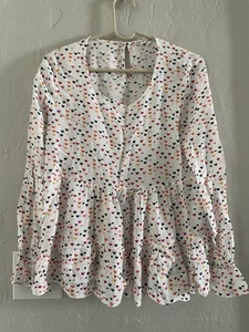 Jane and Delancey Anthropologie Women’s Ruffled Long Sleeve Blouse Size M - Picture 1 of 4
