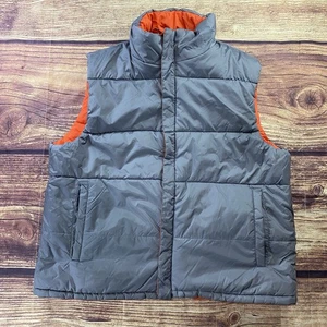 Athletic Works Reversible Puff Vest Gray/Safety Orange Pockets Sz Large - Picture 1 of 7
