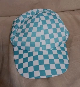Juncture Snapback Teal And White Checkered Trucker Hat Women's New with Tags - Picture 1 of 5