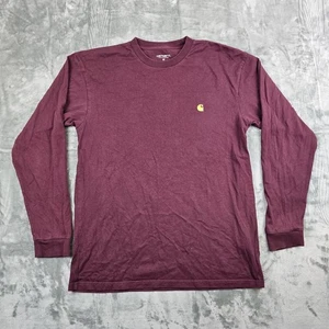 Carhartt T Shirt Herren Large Langarm Original Fit Workwear Medium Maroon  - Bild 1 von 8