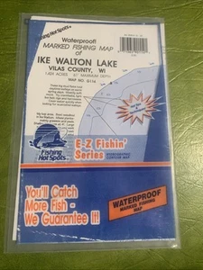 FHS Ike Walton Lake  Wisconsin Detailed Lake Map Fishing Hot Spots Deluxe - Picture 1 of 3