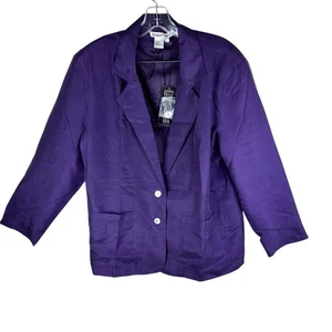 NWT WinterSilks Silk Oversized Blazer XL Purple Academia Classic Office Work - Picture 1 of 3