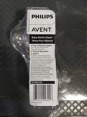 4x Philips Avent Natural Response Nipple Flow 4 Ct. Baby Bottle Nipples, 3M+ #S1 - Image 1 of 2