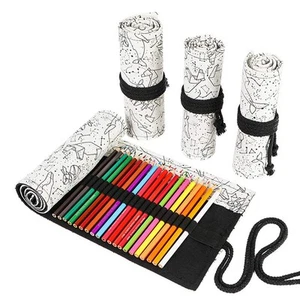 24/36/48/72 Slots Colored Pencil Wrap Roll up Pen Holder Case Drawing Colorin... - Picture 1 of 6