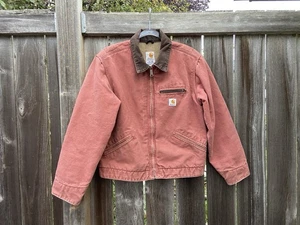 Vintage Carhartt Detroit Jacke Damen Gr. M WJ097 VRS Rose Decke gefüttert Arbeit - Bild 1 von 18