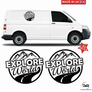 Großer Explore The World Fenster Wohnmobil Camper Van Vinyl-Aufkleber Sticker Grafik - Bild 1 von 3