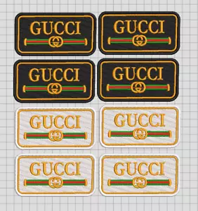 Lot of 8 GUCCI Fashion Motorcycle Embroidered patches size W 4"* H 1.75" - Picture 1 of 3