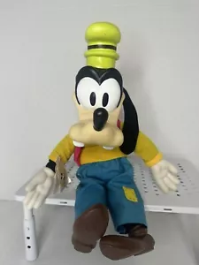 NWT DISNEY VINTAGE GOOFY DISNEY PLASTIC HEAD HANDS Boots PLUSH STUFFED 16" Tall - Picture 1 of 9