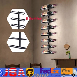 Wine Shelf for 8 Bottle Wall-Mounted Wine Racks Wine Cellar Storage Holder Shelf - Picture 1 of 12