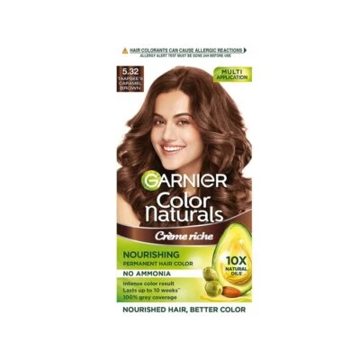 TINTE PARA CABELLO GARNIER COLOR Naturals Tono 5,32 Marrón Caramelo 70 ml + 60 g Pack de 1 Foto 1 de 4