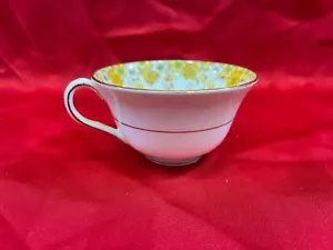 Rosina Fine Bone China England Orphaned Teetasse gelb grün floral - Bild 1 von 4