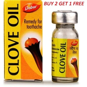 Dabur Ayurvedic Clove Oil (2ml) Best Remedy for Tooth Ache BUY 2 GET 1 Free - Picture 1 of 8