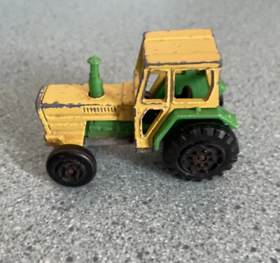 208 Majorette 压铸绿色和黄色农场拖拉机法国制造 1/65 复古 — 第 1/4 张图片