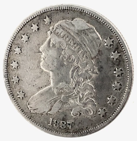 1837 SILVER CAPPED BUST QUARTER HIGH GRADE SCARCE COIN Cover