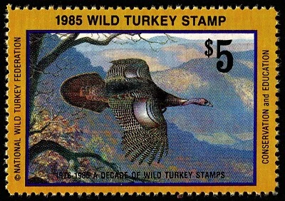 National Wild Turkey Federation Stamp 1985, MNH, PRISTINE CONDITION - Image 1 of 3