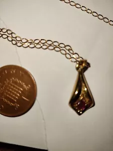 Cadena de oro de 9 quilates, con colgante de rubí adjunto - Imagen 1 de 11